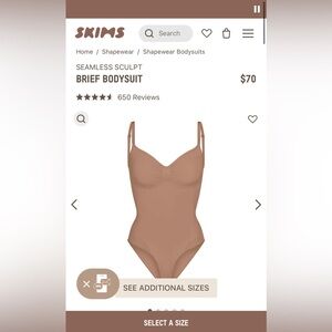 Skims brief bodysuit in sienna